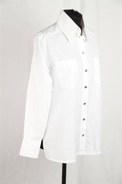 chanel white blouse|Chanel white pocket shirt.